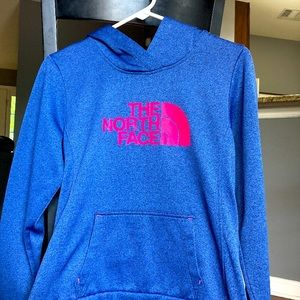 Hoodie,blue,purple,pink.North face.medium